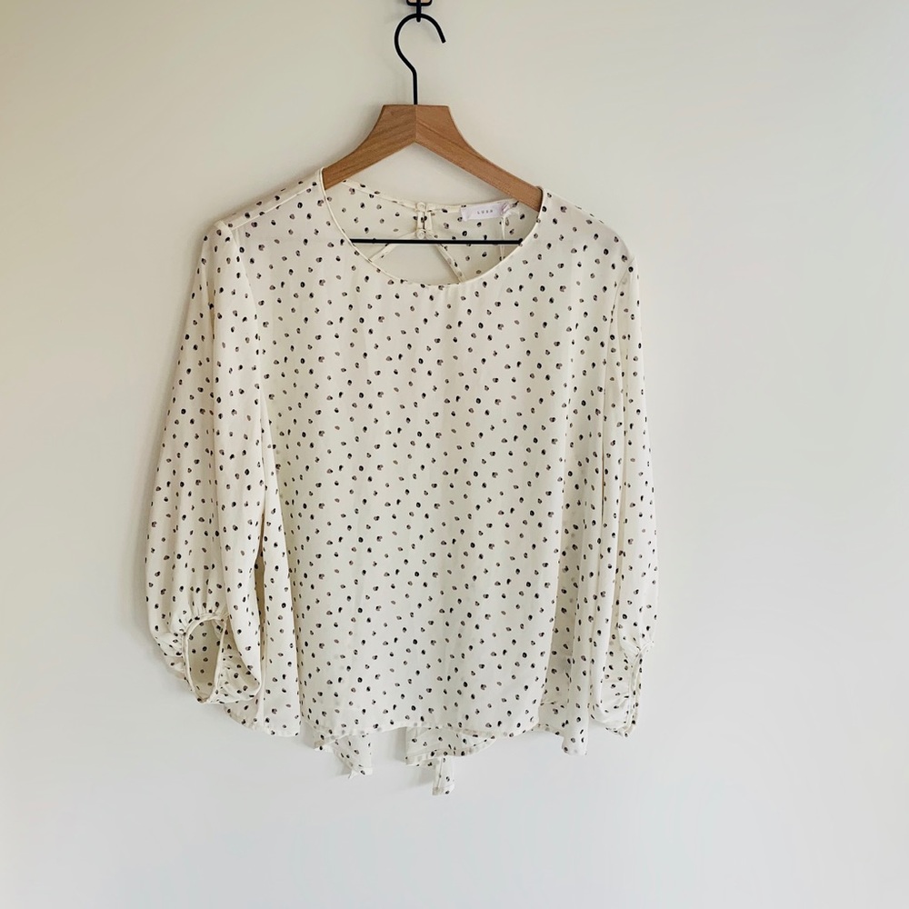NWT Lush Polka Dot Tie Open Back Top L